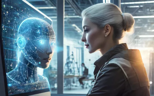 Grafika promująca seminarium "Sztuczna inteligencja w edukacji"