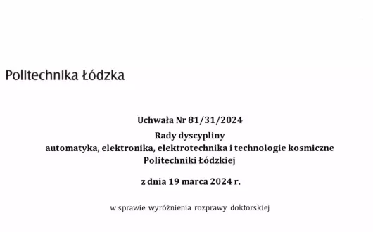 Wyróżnienie pracy doktorskiej dra. Pawła Oleksego