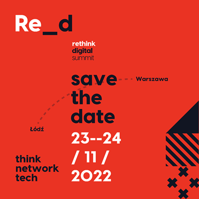 Plakat reklamowy wydarzenia Rethink digital summit