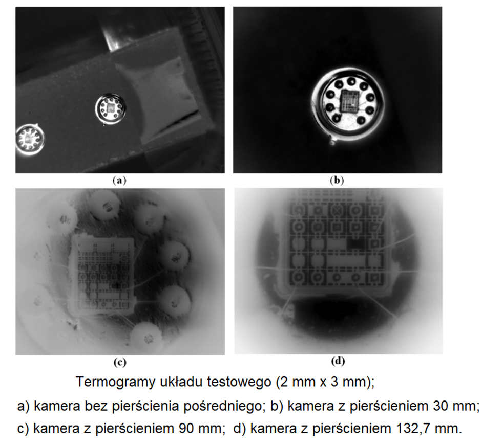 Termogramy układu testowego kamery termowizyjnej