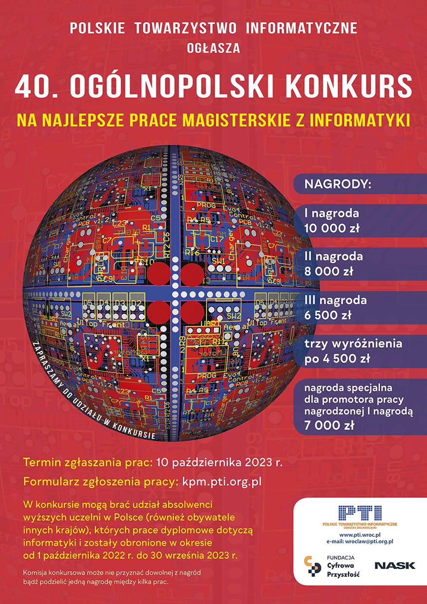 XL Ogólnopolski Konkurs PTI na najlepsze prace magisterskie z informatyki