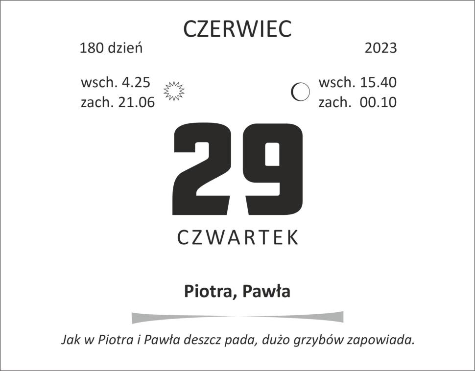 29 czerwca - imieniny Piotra i Pawła