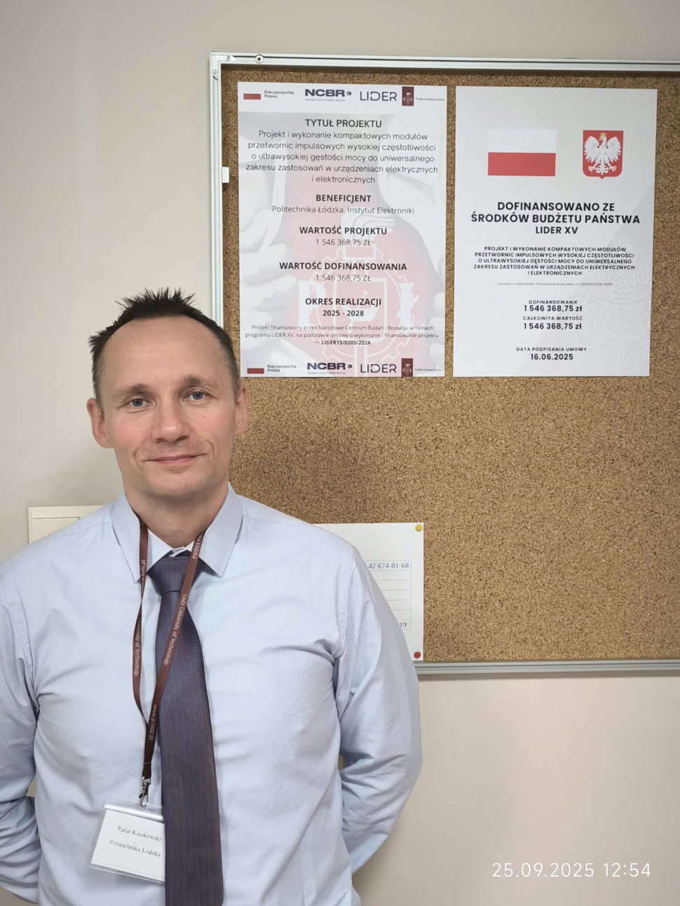 Dr inż. Rafał Kasikowski - kierownik projektu nr LIDER15/0205/2024